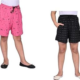 Girls Cotton Printed Regular Fit Bermuda Shorts (Pack of 2)-picture-54