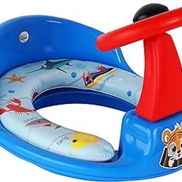 Zerya Ferrari Soft Kids Toilet Trainer Baby Potty Seat With Ferrari Handle And Back Support Toilet Seat For Girls & Boys (Blue)-image-3