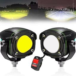 OBEROI'S TRADERS Super Bright LED Fog Light Lamp | Spot Light With Dual Color White/Yellow | High & Low Beam For Car, Bike, Scooty & ATVs-28
