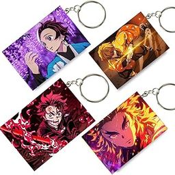 demon slayer Anime Printed Keychain For Bike, Scooty, Car, bag Acrylic Keyholder (Pack of 4)-picture-54