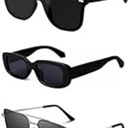 Unisex combo offer pack of 5 shades Unisex Fashion Sunglasses Set, 5 Pairs, Metal Frame, Black and Silver - Combo5-3885-image-96