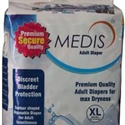 MEDIS Unisex Adult Diapers Tape Style-40 Count (Extra Large) With Odour Lock And Anti-Bacterial Absorbent Core- Waist Size 43-67 Inch / 110-170Cms, For Adults (Pack Of 4).-image-65