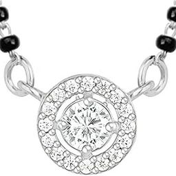 american diamond short silver plated traditional mangalsutra for women-image-77