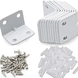 Rpi shop - 12 Pcs Heavy Duty Corner L Angle Bracket, 1.5 Inch X 1 Inch (38mm X 25mm) Corner Braces with Screws, Powder Coated 90 Degree Joint L Shape Bracket for DIY Projects, Furniture, etc-18