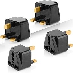 Hi-Plasst Black UK Adapter (Type-G Plug) - 4pcs Pack - UK Travel Converter for Dubai, Singapore, Hong Kong, Malaysia - Compact & Durable India to UK Plug Adapter-image-59