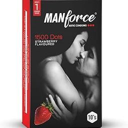 Manforce 1500 Dots Xotic Strawberry Flavour Condoms, 10 Count-24
