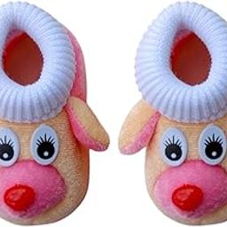 Baby Booties for Girls & Boys – Soft Fleece Crib Shoes with Animal Face Design – Cozy Non-Slip Prewalker Slippers for Newborns & Infants (0–6 Months) Pack of 1-image-38
