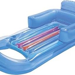 CLUB BOLLYWOOD® Swimming Pool Inflatable Lounger Floating Air Bed Water Mattress Sofa Blue | Sporting Goods | Water Sports | Swimming | Inflatable Floats & Tubes | 1 Piece Inflatable Hammock.-picture-20