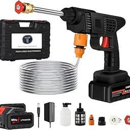 Car Washer Gun Bike, 2× Power in 1 Battery Washing Pump, Cordless Car Washer High Pressure Gun Foam Sprayer Car Washing 48V Rechargeable Electric Pressure (1 Year Warranty)-21