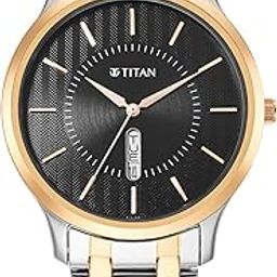 Quartz Analog Black Dial Stainless Steel Strap Watch for Men-NS1825KM02/NT1825KM02-22
