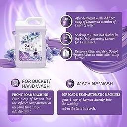 Lavnon Lavender Moon Fabric Conditioner 5L Pack | After Wash Liquid Fabric Softener | For Softness, Shine & Fragrant Cloth | Long-Lasting Freshness | Gentle on Clothes | Easy to Use-image-21