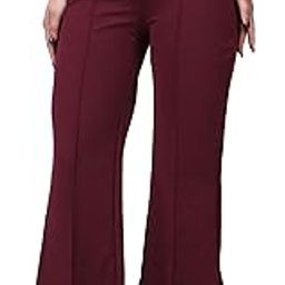 Womens Straight Fit Trousers with Front Zip and Button Closure Office Wear Pants-image-6