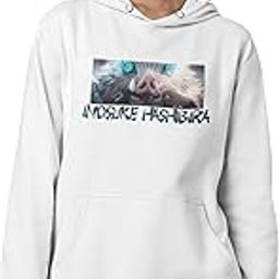 Eyes of The Wild: Beast's Strength Cotton White Hoodie for Women-image-59