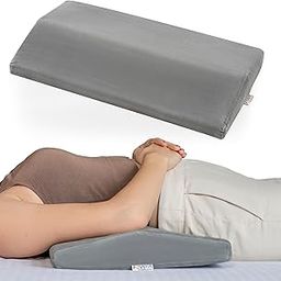 FOVERA Lumbar Pillow for Sleeping Back Pain, Nerve Pain, Pregnancy, and Hip Pain Relief - Orthopedic Memory Foam with Breathable and Washable Cover (Grey)-14
