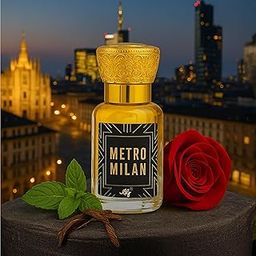 AG Metro Milan - Attar for Men & Women| Bold Blend of Fresh Cologne, Rose & Patchouli | Alcohol free | Long Lasting Roll -On Attar | Great for Everyday Use | 12ML-17