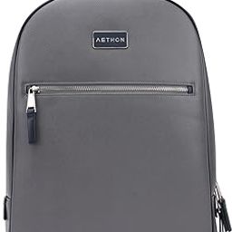 | Apex Backpack | 14-inch Shoulder Bag | PU Leather | Shape Resistant, Separate Laptop Compartment | Luggage Sleeve | Grey-image-5