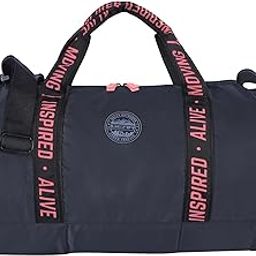 Polyester Inspired Alive Moving 33 L Medium Water Resistant Travel Duffle Bag/Gym Bag/Sports Duffle for Men/Women (Black-Pink), 52 x 25 x 25 Centimeters-image-27