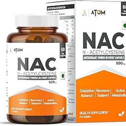 AS-IT-IS ATOM NAC (N-Acetylcysteine) 500mg I 60 Veg Capsules I Antioxidant Support for Overall Health I Health Supplement for Men & Women-image-109