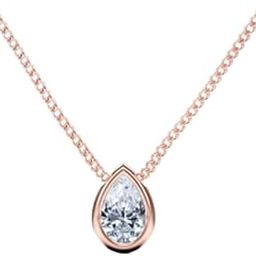 Pure Rose Gold Metal 3.15 Carat Real Heera Stone Original Certified डायमंड स्टोन ओरिजिनल Pear Shape Diamond Pendant Necklace For Women Fashion Design Natural Diamond vvs1 D Color Hire Ka Locket हीरा रत्न ओरिजिनल-image-3