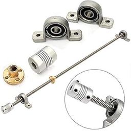 REES52 T8 Lead screw 500mm 8mm + brass copper nut + KP08 bearing Bracket +5 * 25 * 8MM Flexible Coupling for 3D printer-25
