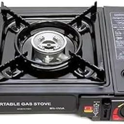 Portable Gas Stove, Dual-Purpose Camping Cooktop and Heater with Safety Features, Black-image-101
