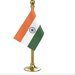 The Flag Company Indian Car Dashboard Flag | 2x3 Inch Flag with Elegant Acrylic Golden Base & Pole-image-5