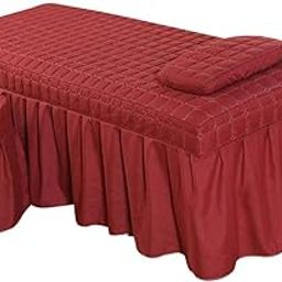 Club Bollywood®Spa Mage Table Linen Set Bed Skirt Pillow Case Stool Cover Wine Red-S|Home & Garden | Sheets & Pillowcases|1 Set Mage Table Bed Linen, Including-image-17