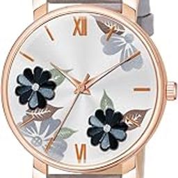 Flowered Dial Leather Strap Analog Watch for Girls and Women - Stylish Floral Design with Stainless Steel Case-image-68