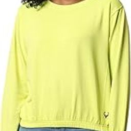 allen solly Women's Cotton Crew Neck Sweatshirt (AHSTCRGBA15577_Green-picture-3