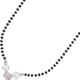 925 Sterling Silver Chandi Mangalsutra Kala Mani Pure Rhodium Anti Tarnish Nickel Free 18 Inch Necklace Tanmaniya| Taali Minnu Jewellery Gift for Wife | Women-44