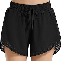 Women's 3" Quick Dry Mesh Swim Shorts Tankini Bottom with Liner Athletic Gym Running-image-27