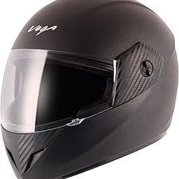 Vega Cliff ISI Certified Lightweight Full Face Gloss Finish Helmet for Men and Women with Clear Visor(Black, Size:L)-image-12