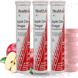 HealthAid Apple Cider Vinegar with Garcinia Cambogia Extract | 20 Sugar-Free Effervescent Tablets | Supports Weight Management, Digestion & Gut Health | Vitamins B6 & B12 | Pack of 3-image-6