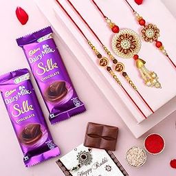 TIED RIBBONS Rakhi for Brother and Bhabhi with Chocolates Gift - Premium Lumba Rakhi Set with Chocolates Chawal Roli Chawal and Mini Greeting Card - Bhaiya Bhabhi Rakhi Set with Gift-image-34