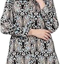 Blue Floral Printed Mandarin Collar Pure Cotton Tunic-image-37