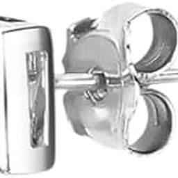 Single piece Trillium Jewels Silver Solitaire Earrings | 92.5 Purity Sterling Silver | Square Princess Brilliant Cubic Zirconia Studs In Bezel Setting For Elegant Look | For Men And Boys-image-28
