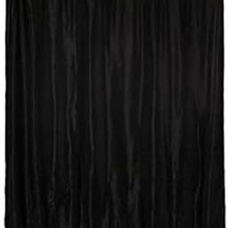 CALANDIS™ 3xRod Pocket Satin Window Curtains Blackout Shade Curtains 150x250cm Black | Window Treatments & Hardware-image-2