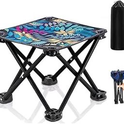 BlizzCart Camping Stool Ultralight Camping Stoiol Max Load 100KG Portable Lightweight, Outdoor Fishing Picnic Beach Seat Folding Oxford Cloth Stool Chairs, Medium (11.5 HX11.5 L X11.5 W)-34