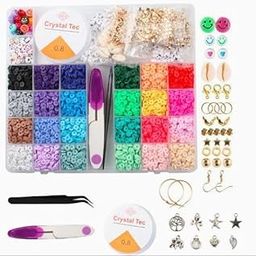 CLOSAL® Bracelet Making Set for Girls || Bracelet kit for Beads Jewellery Making || 24 Colors Clay Beads for Bracelet Making Set || Jewellery Making kit || Bracelet Making Kit || Flat Round Polymer Clay (Design-01)-image-11