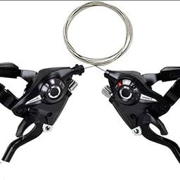 TOYSANDMORE 3 x 7 Speed & 3 x 7 Gear Shifter Shift/Brake Lever Bicycle Brake Disk, Black Finish, Aluminum-image-44