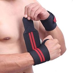 Spocco® Wrist Wraps with Thumb Loop for Weightlifting, Powerlifting, Gym, and Crossfit - Wrist Support Band for Men and Women,1-Pair (Red & Black, Polyester) AZ02-image-26