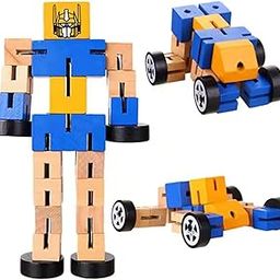 Wooden Transforming Robot & Vehicle Toy-9