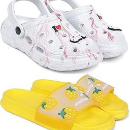 Combo Pack of 2 Slipper/Flip Flops/Slides/Clogs/Sandals with Adjustable Back Strap for Women (WCL-LGirl,S-Bery)-image-99