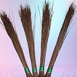 Natural Grass Broom with Green Band, Traditional Handmade, Floor Cleaning-image-16