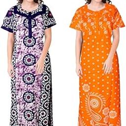 Women Printed Cotton NightyCOMBONT2578 L Multicolour-image-66