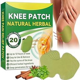Knee Relief Heat Patches, 20 Count Natural Herbal Mugwort Patches for Arthritis & Bone-on-Bone Support – Long-Lasting Soothing Muscle and Joint Relief-image-7