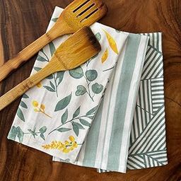Oak & Lily Premium European Quality 100% Cotton Kitchen Napkins Set of 3 | Washable, Large Size (40 x 60cm), Anti-Bacterial Kitchen Towels for Cleaning, Drying, Wiping (Sage Green)-image-36