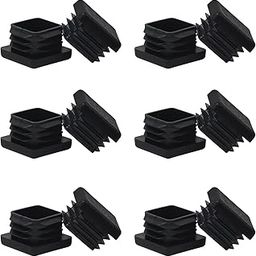 WZB 12 Pack Black Plastic Square Tube End Caps, 1x1 Inch Square Tubing Plugs, Anti-Slip Rubber Grip, Fence Post Pipe Cap Covers-image-42