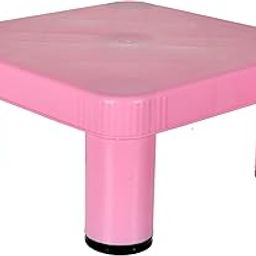 Homestic Small Portable,Lightweight, Comfortable Square Plastic Seating Stool/Patla for Home, Bathroom, Kitchen (Pink)-image-87