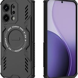 NewLike Back Cover Military Shockproof with Airbag Corners, Heat Dissipation, TPU+PC Hybrid Cover for Oppo Reno 14 - Black-12